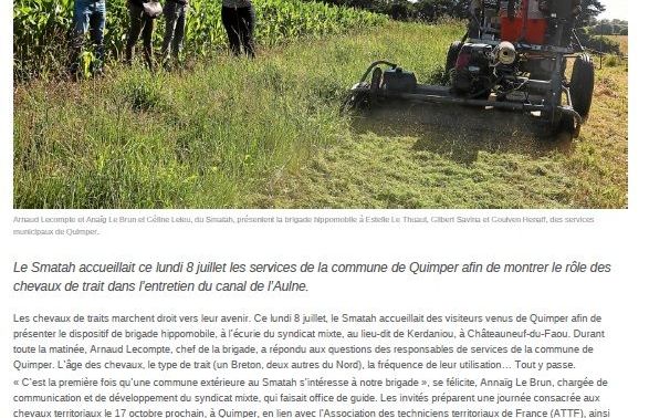 Rencontre professionnelle - "Le cheval territorial en ville" Article de presse Telégramme - zoom 