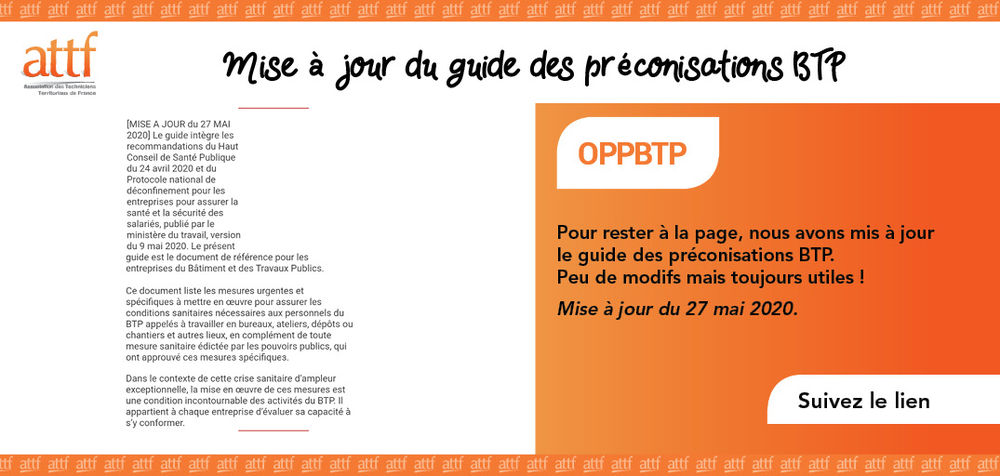 Guide des préconisations BTP - mise à jour 27 mai Guide des préconisations BTP - mise à jour 27 mai