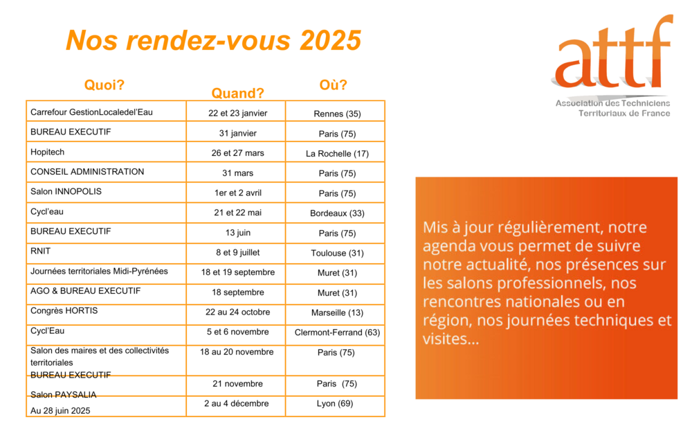 Nos rendez-vous 2025