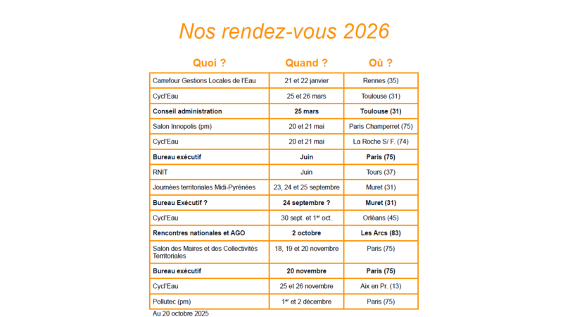 Nos rendez-vous 2026 - 2026 Nos rendez-vous 2026 - 2026